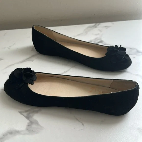 Pre owned J.Jill Elegant Black Floral Women's Flats - Picture 15 of 16